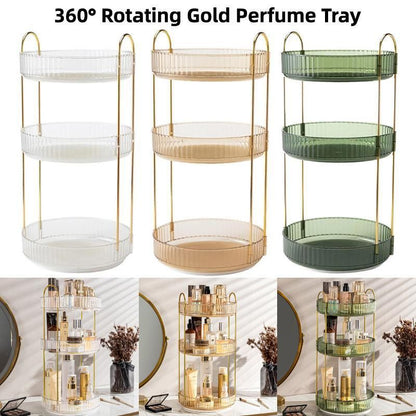 Rotating Cosmetic Organiser Home Storage Shelf Box for Makeup and Beauty Product - Green