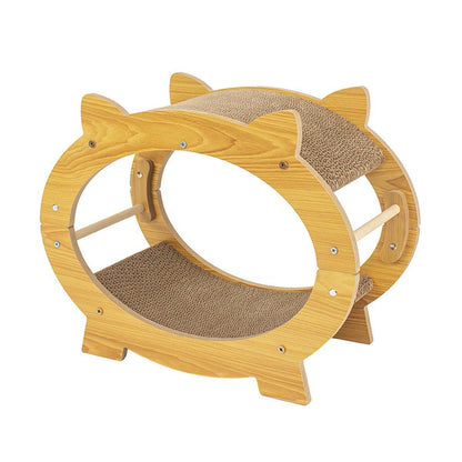Durable Cat Scratcher Lounge Corrugated Scratching Wood Board - Square
