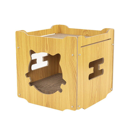 Durable Cat Scratcher Lounge Corrugated Scratching Wood Board - Oval