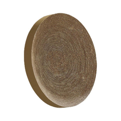 Cat Scratcher Lounge Bed Toy 40cm Round Foldable Cardboard Pad with Ball Track - Blue