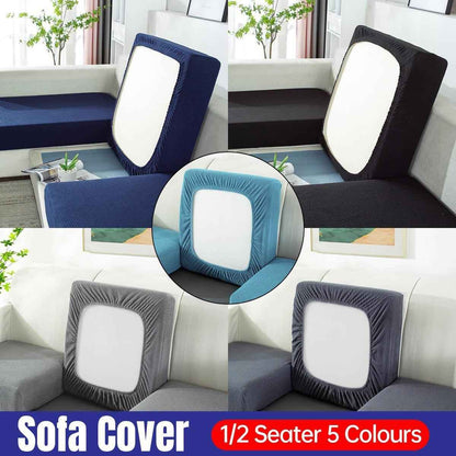 Stretch Sofa Slipcover 4 Seasons Universal Couch Protector Elastic Fabric Cover - Double-Black