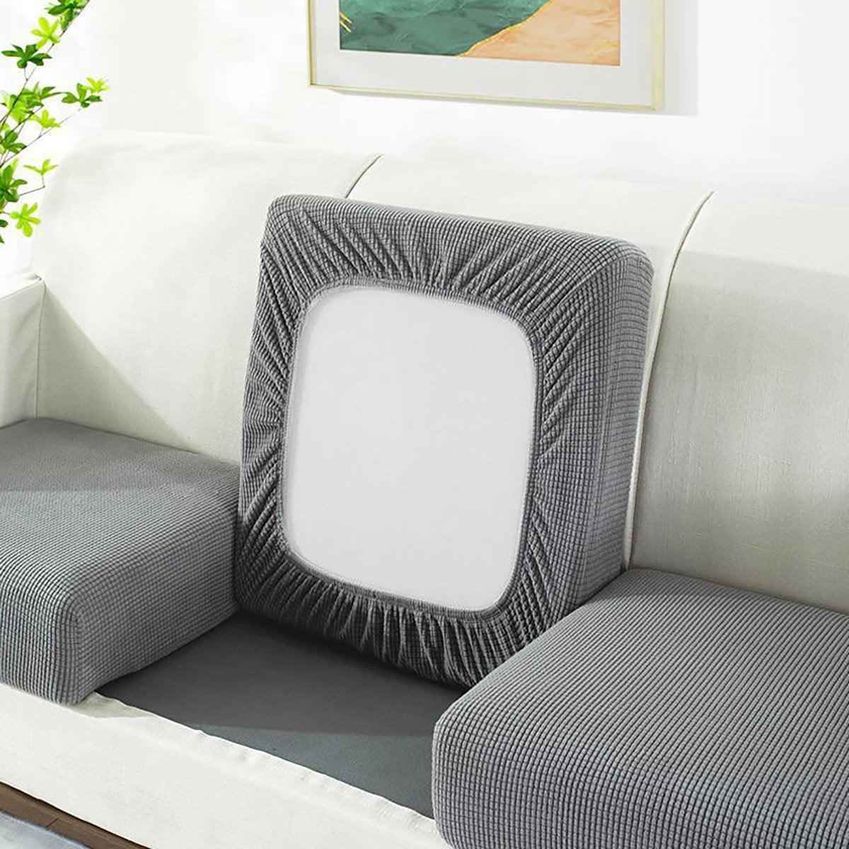 Stretch Sofa Slipcover 4 Seasons Universal Couch Protector Elastic Fabric Cover - Double-Black