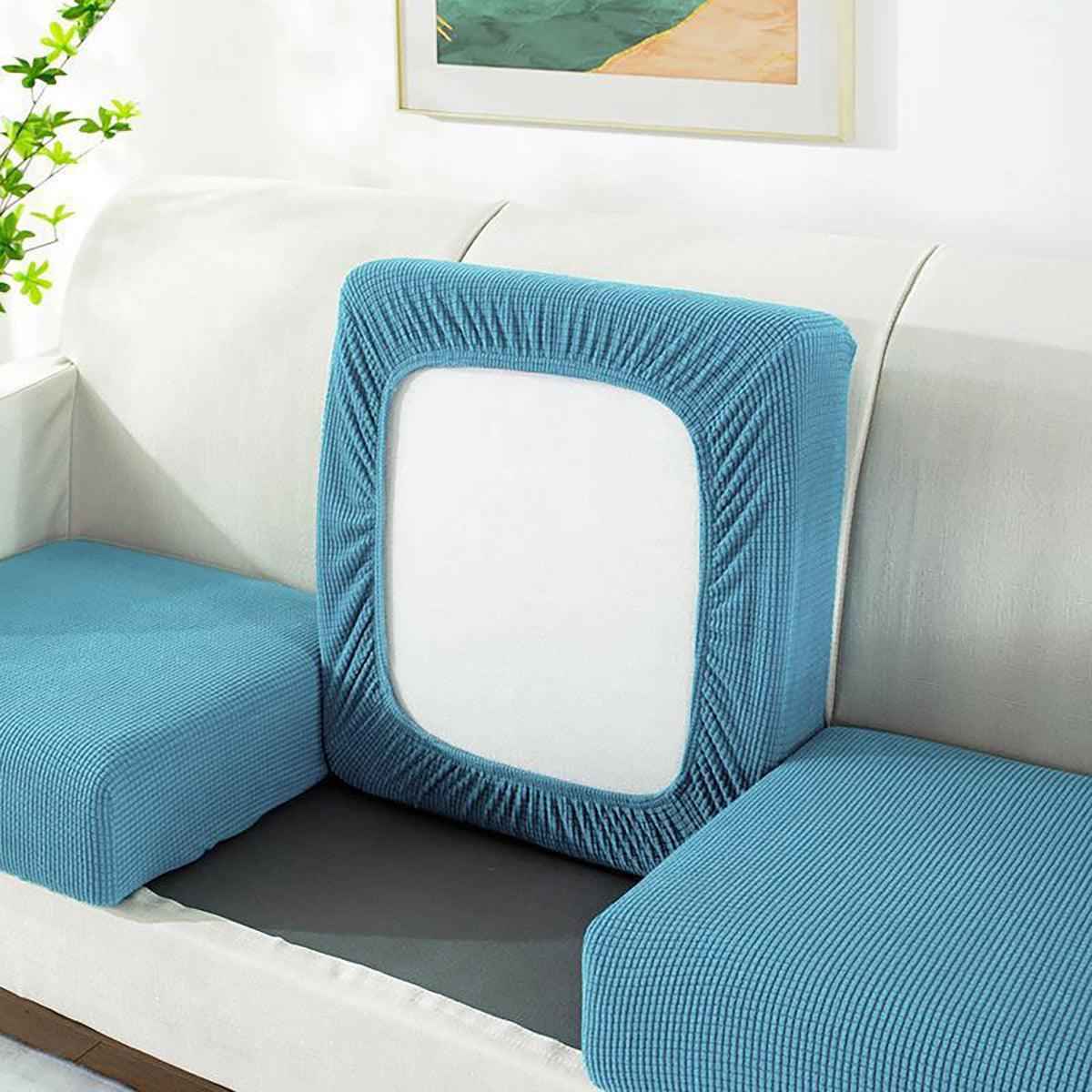 Stretch Sofa Slipcover 4 Seasons Universal Couch Protector Elastic Fabric Cover - Double-Black