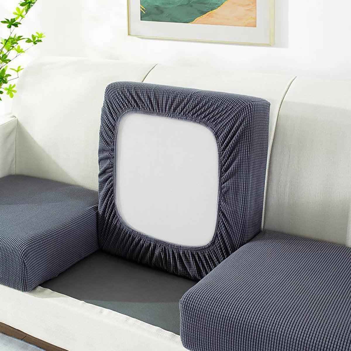 Stretch Sofa Slipcover 4 Seasons Universal Couch Protector Elastic Fabric Cover - Double-Black
