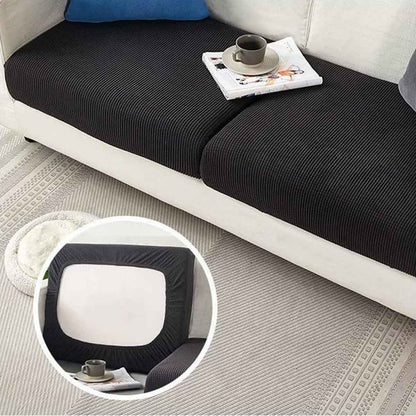 Stretch Sofa Slipcover 4 Seasons Universal Couch Protector Elastic Fabric Cover - Double-Black