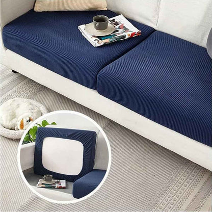Stretch Sofa Slipcover 4 Seasons Universal Couch Protector Elastic Fabric Cover - Double-Black