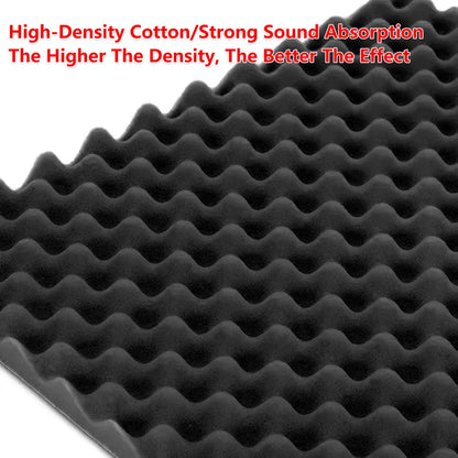 Black Egg-Crate Wall Panel Set 30 x 30 x 3 cm - 20 Pieces
