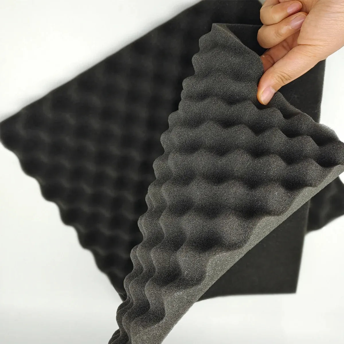 Black Egg-Crate Wall Panel Set 30 x 30 x 3 cm - 20 Pieces