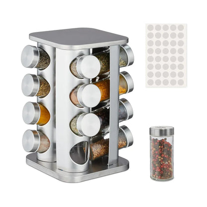 Rotating Spice Bottle Seasoning Rack Multi layer Seasoning Jar Storage Kitchen - Square