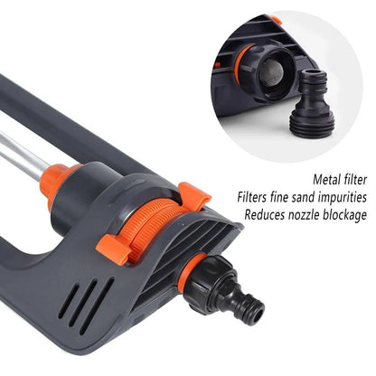 1 19-Hole Oscillating Lawn Sprinkler with 4 Spray Modes