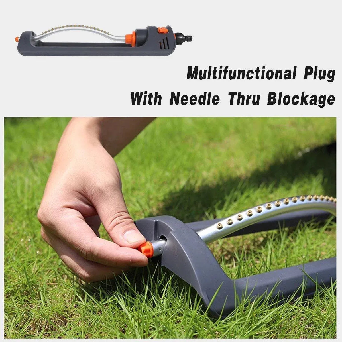 1 19-Hole Oscillating Lawn Sprinkler with 4 Spray Modes