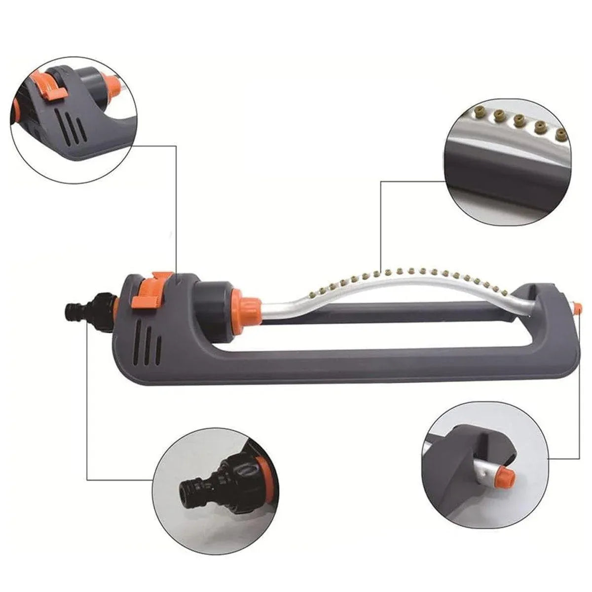 1 19-Hole Oscillating Lawn Sprinkler with 4 Spray Modes