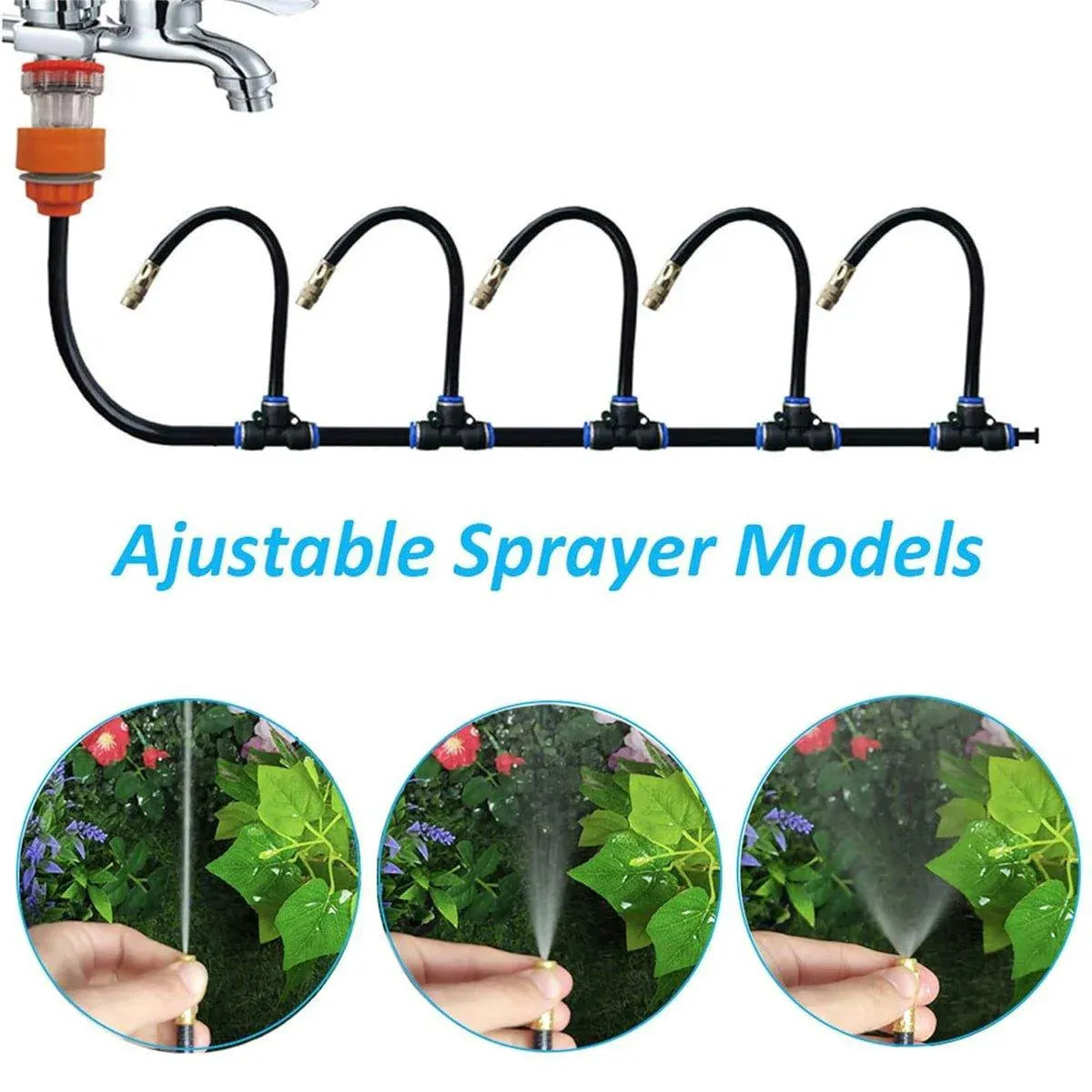 5M 10M 20M Garden Watering System Adjustable Spray Irrigation Hose Sprinkler - 5m