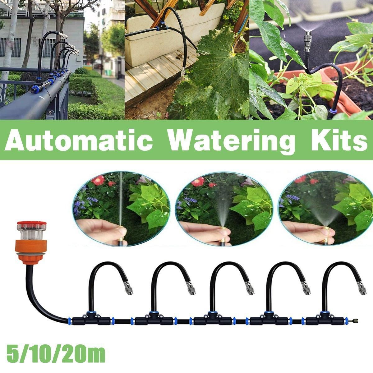 5M 10M 20M Garden Watering System Adjustable Spray Irrigation Hose Sprinkler - 5m