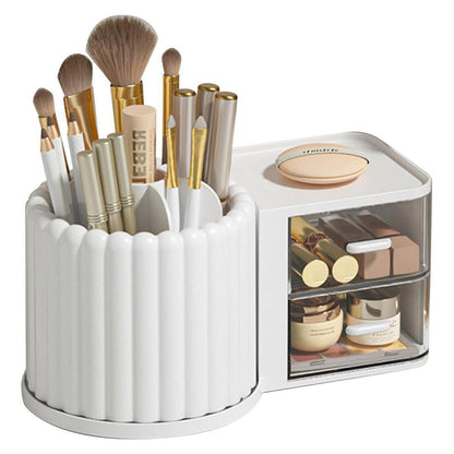 Rotating Cosmetic Pen Holder Dustproof Waterproof Storage Box Sanitary Organizer - Pink