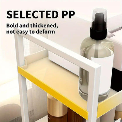 Multi-layer Cosmetic Storage Rack Desktop Organizer for Bathroom Dormitory Use - Black