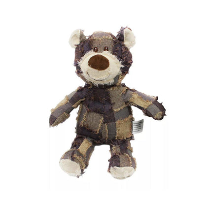 Puppy Squeaky Plush Toy Small Dog Chew Soft Bear Pet Companion - Brown-22cm