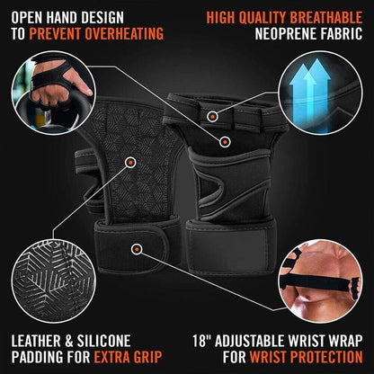 Weight Lifting Training Gloves Women Men Fitness Sports Body Building Gym Gloves - L