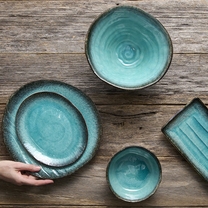 Serving Platter 42cm Sky Blue Glaze