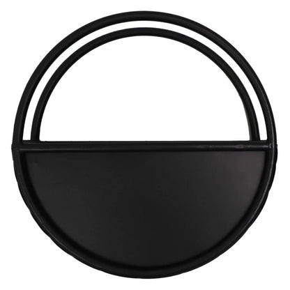 Premium Floating Half Moon / Semi Circle Metal Wall Planter | Onyx Black 35cm
