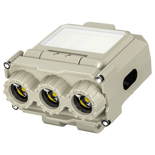 Beige Rechargeable LED Headlight -  Cap Light, Long Lasting Camping Light