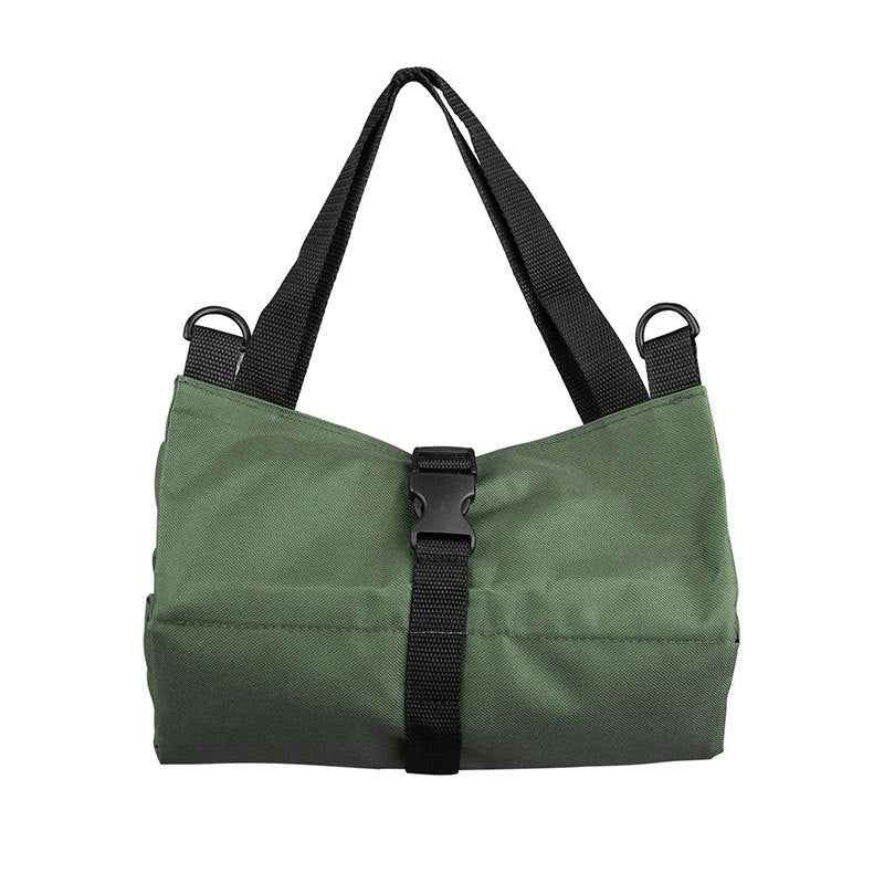 Heavy-Duty Canvas Tool Roll Up Bag & Organizer Tote - Multi-Pocket Wrench & Tool Pouch(Khaki)