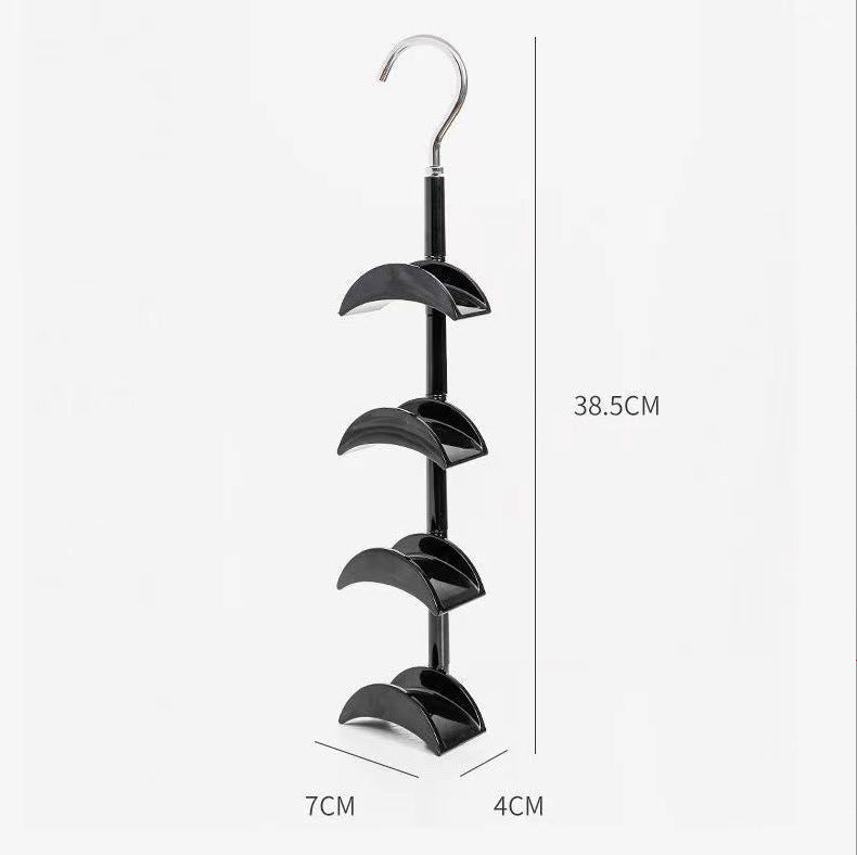2-Pack White 360 Degree Rotating 4-Tier Closet Organiser Hook - Multi-Functional Bag Hanger, Tie & Belt Rack for Wardrobe Storage