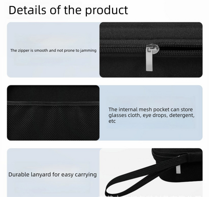 Portable 7-Slot Sunglasses Organiser Case Hard Shell EVA Storage Box Large Capacity Display Holder for Travel Black