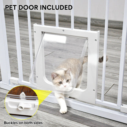 Mershine 76cm Tall Baby Pet Security Gate Safety Adjustable Width with Cat Door for House Doorways Stairs Guard Extension Part Width 12cm/24cm Wall Mount