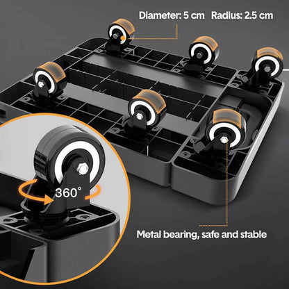 6-Wheel Folding Hand Truck Heavy Duty 227kg Capacity Collapsible Trolley with Elastic Strap Triple-Axle All-Terrain Design Moving RV Camping Warehouse