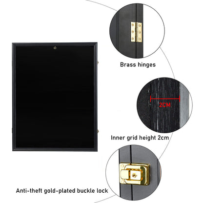 Jersey Frame Card Display Case Lockable Large Sports Jersey Showcase Box for Football Soccer Basketball Baseball Hockey with UV Protection Acrylic Black