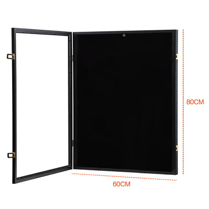 Jersey Frame Card Display Case Lockable Large Sports Jersey Showcase Box for Football Soccer Basketball Baseball Hockey with UV Protection Acrylic Black
