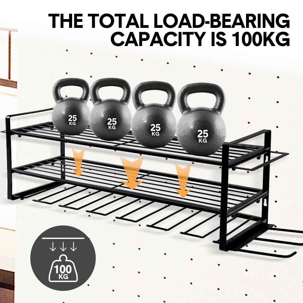 Power Tool Organizer Wall Mount 7 Drill Holder 3 Layer Heavy Duty Metal for Drill Plier Hammer Rack Suitable for Workshop Garage