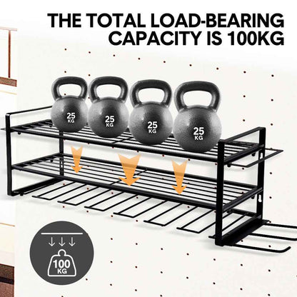 Power Tool Organizer Wall Mount 7 Drill Holder 3 Layer Heavy Duty Metal for Drill Plier Hammer Rack Suitable for Workshop Garage