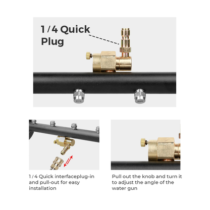 Mershine Pressure Water Spray Car Undercarriage Cleaner Washer Max 4000PSI Chassis Washer Surface Cleaner 1/4 Quick Connector with Wands for Car Ground Cleaning