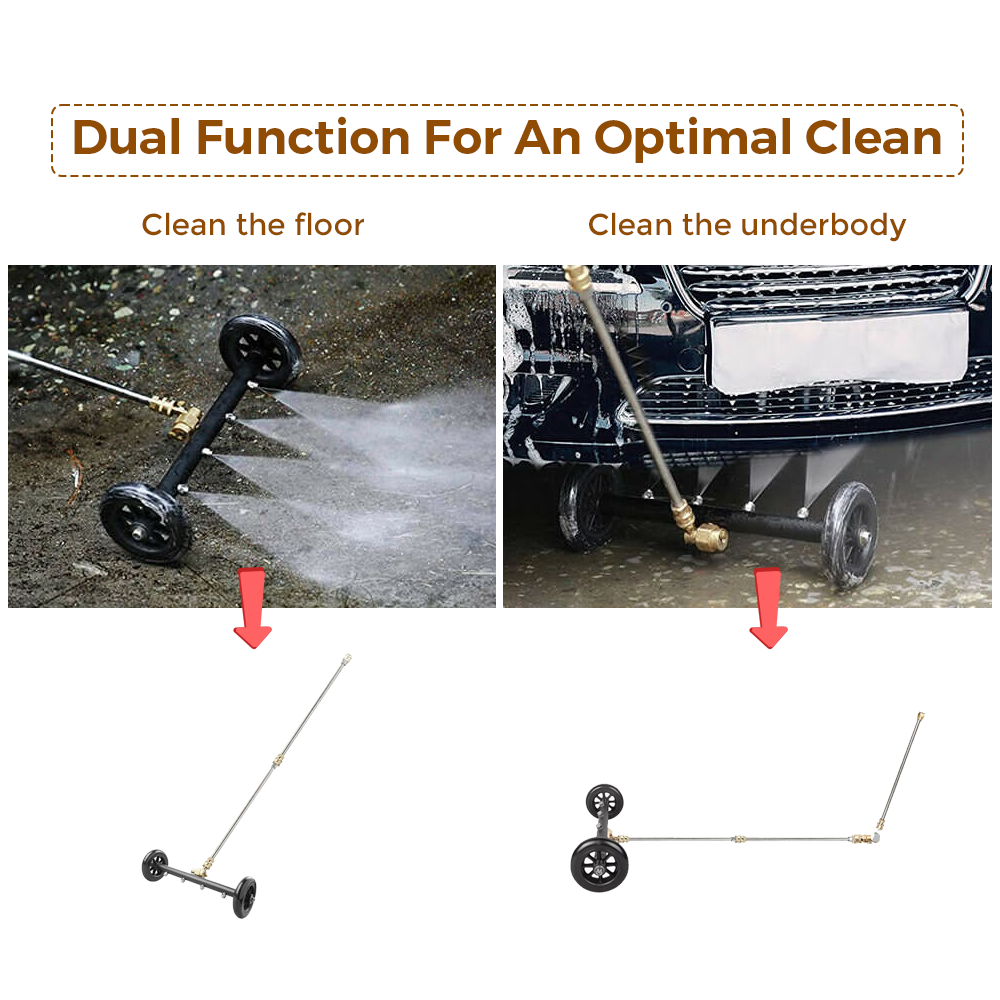 Mershine Pressure Water Spray Car Undercarriage Cleaner Washer Max 4000PSI Chassis Washer Surface Cleaner 1/4 Quick Connector with Wands for Car Ground Cleaning