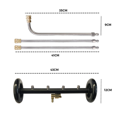 Mershine Pressure Water Spray Car Undercarriage Cleaner Washer Max 4000PSI Chassis Washer Surface Cleaner 1/4 Quick Connector with Wands for Car Ground Cleaning