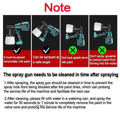 1400ml Cordless High Pressure Spray Gun Flow Adjustable Spray Gun Paint Sprayer Home Interior Exterior With 2 Nozzles For Makita 21V Battery-Skin Only