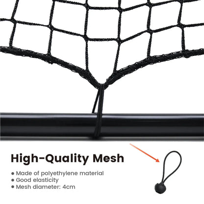 1m Football Rebounder Net Soccer Training Kickback Target Bounce Wall Detachable Metal Frame and PE Net For Passing Shooting Practice Sports Skills Trainer