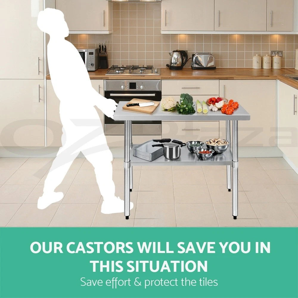 Cefito 4" Swivel Castor Wheels Stainless Steel Kitchen Bench Set of 4