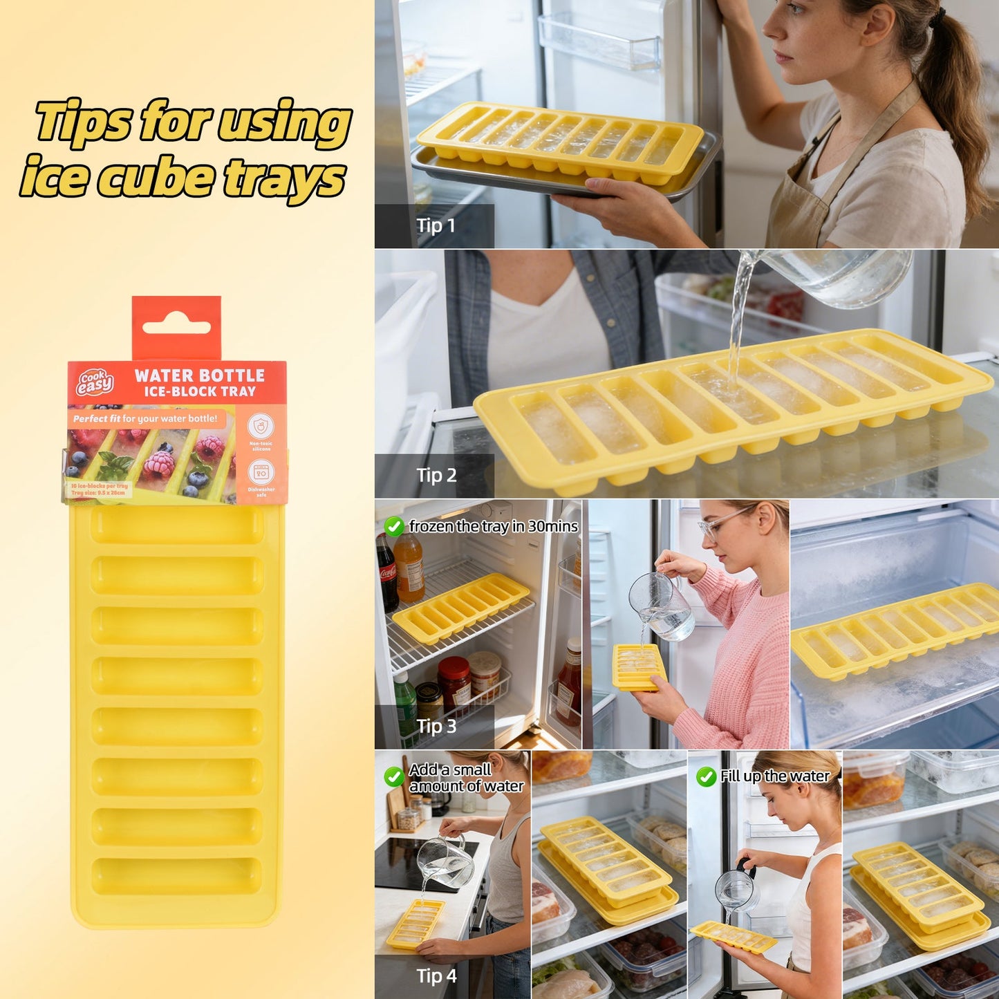 3 Pcs Silicone Easy Pop 6 Sphere Ice Cube Tray / Water Bottle Ice Block Tray / 15 Grids Ice Cube Tray