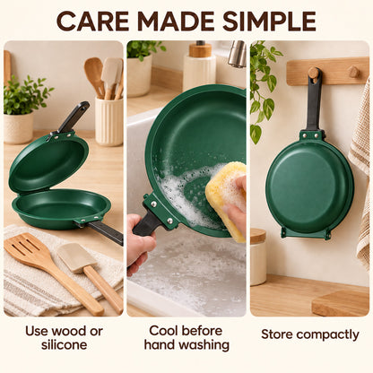 Double-Sided Non-Stick Frying Pan, 19cm Flip Pancake Pan with Heat-Resistant Handle for Eggs, Pancakes & Toast, Gas Electric & Ceramic Stoves
