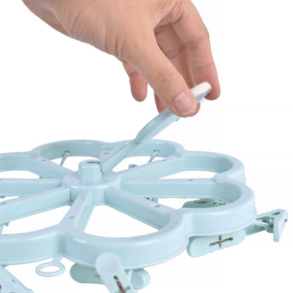 Livingtoday Collapsible 16 Pegs Airer Blue