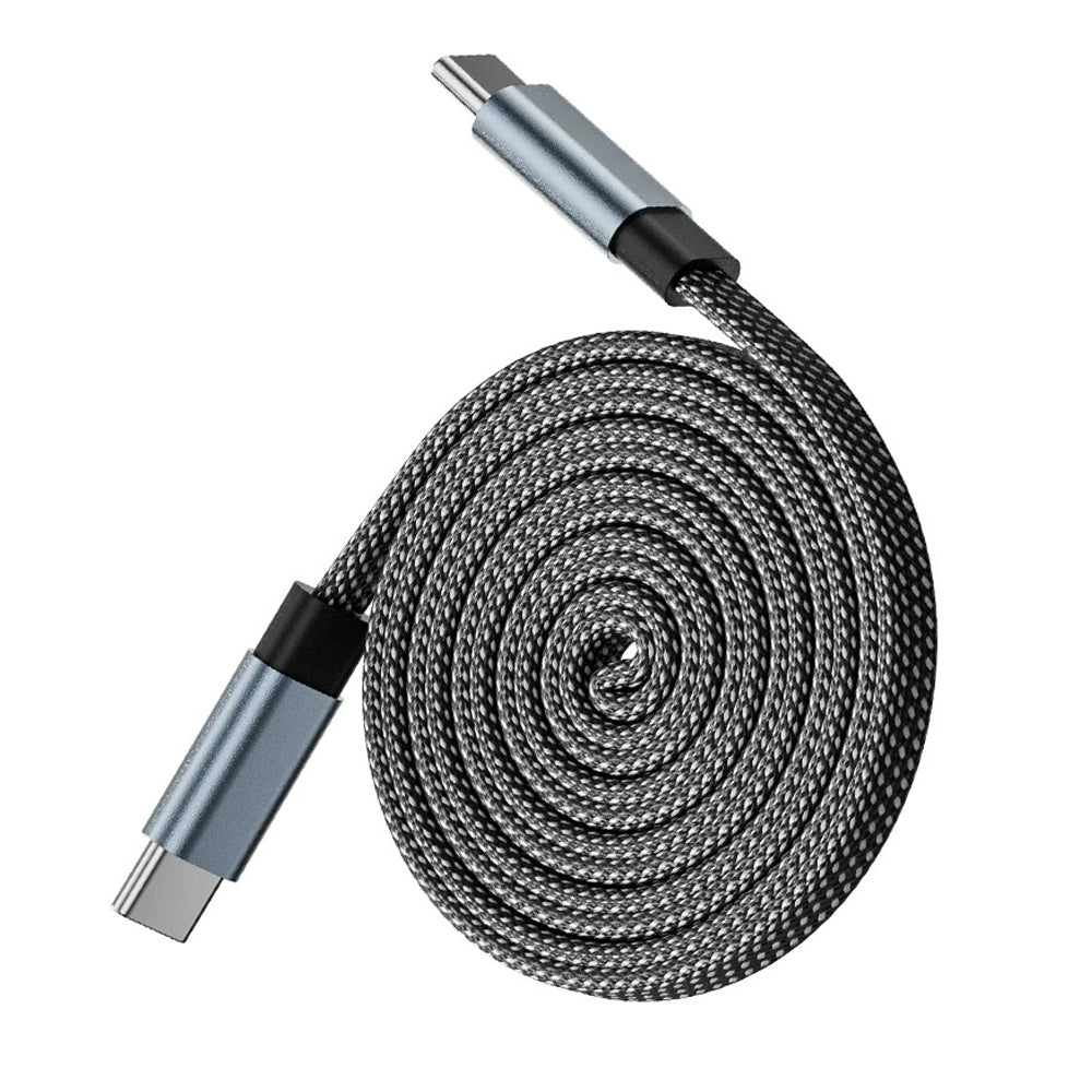 Mershine 240W Magnetic Coiled USB-C to C Charging Cable, Braided Retractable 1M Cord, 480Mbps Data Sync, Tangle-Free, Supports CarPlay & Android Auto, Durable Compatibility for iPhone 15/16/17/18, iPad, Android & Laptops with E-Marker Chip