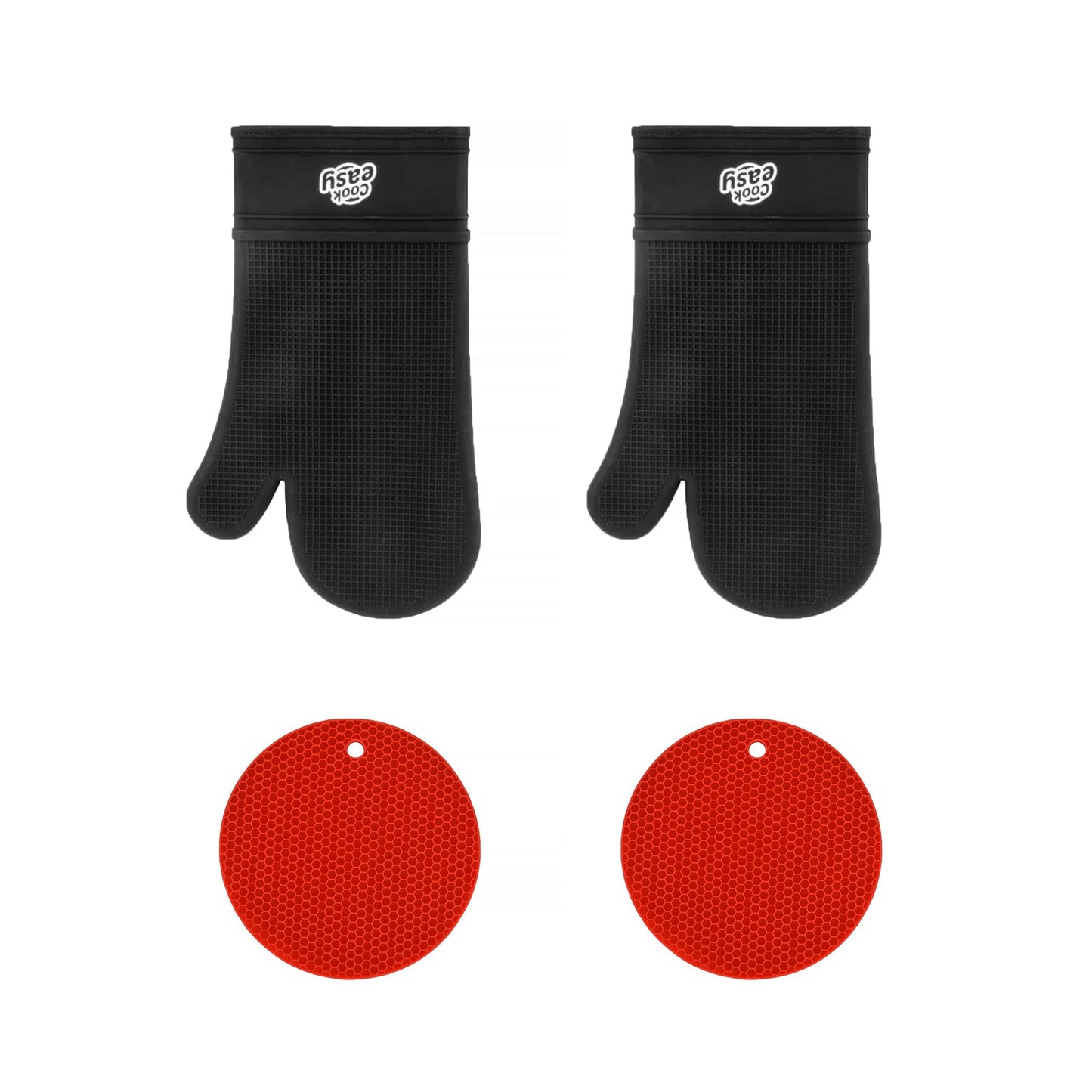 4 Pcs Silicone Oven Mitt and Multi Purpose Kitchen Heat Pad Insulation Mat