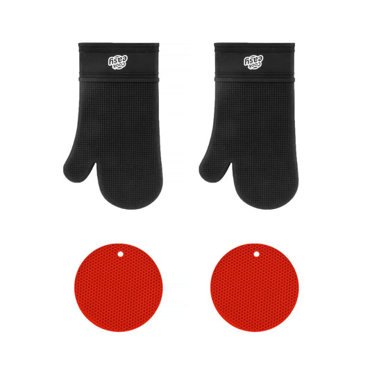 4 Pcs Silicone Oven Mitt and Multi Purpose Kitchen Heat Pad Insulation Mat