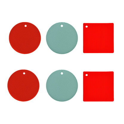 6 Pcs Silicone Multi Purpose Kitchen Heat Pad Insulation Mat