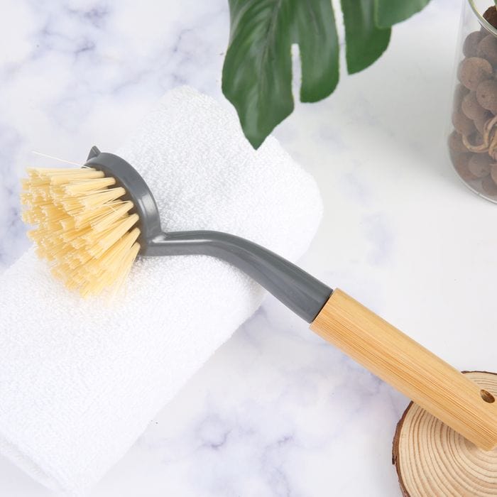 3 pcs Clevinger Eco Cleaning Bamboo Dish Brush – Eco-Friendly Ergonomic Kitchen Scrubber