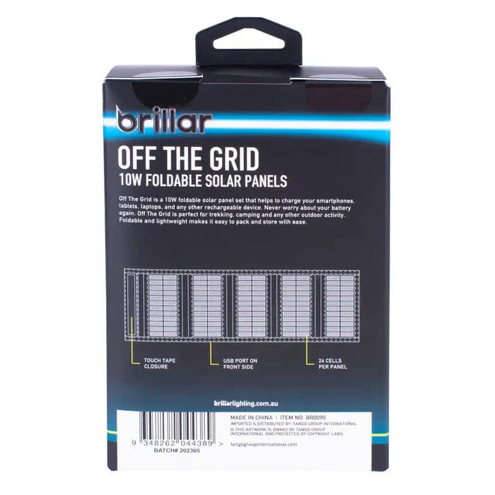 Brillar Off The Grid 10W Foldable Solar Charger