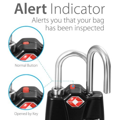 2 Pcs TSA Approved Travel 3 Dial Indicator Padlock